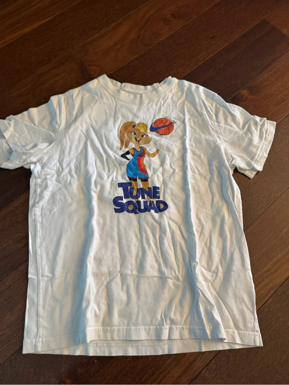 Nike White Tune Squad Lola Bunny Graphic Tee with Blue and Orange Print